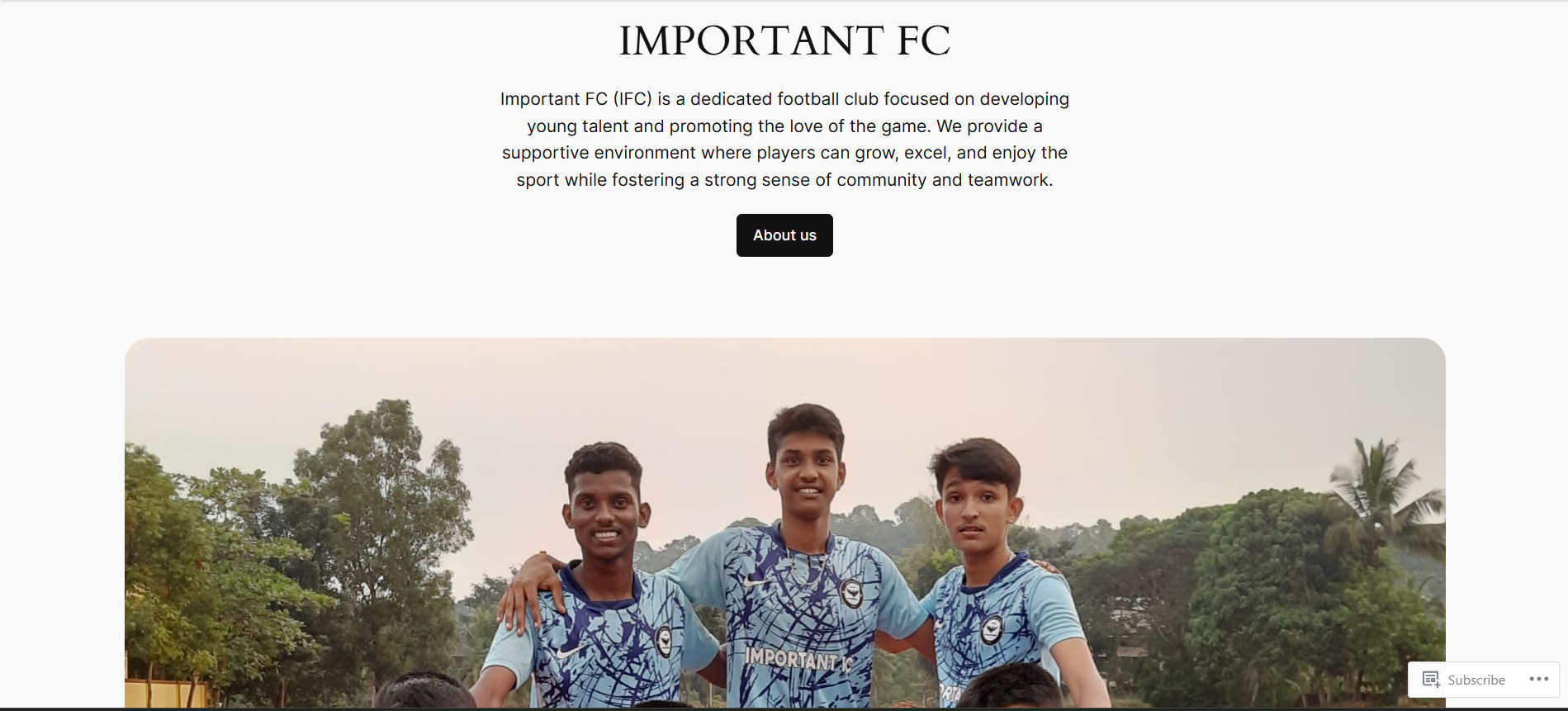 Football Club Website Development