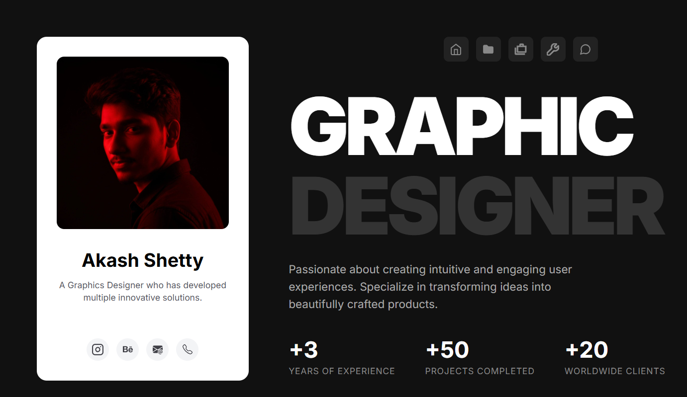 Professional Portfolio UI Development